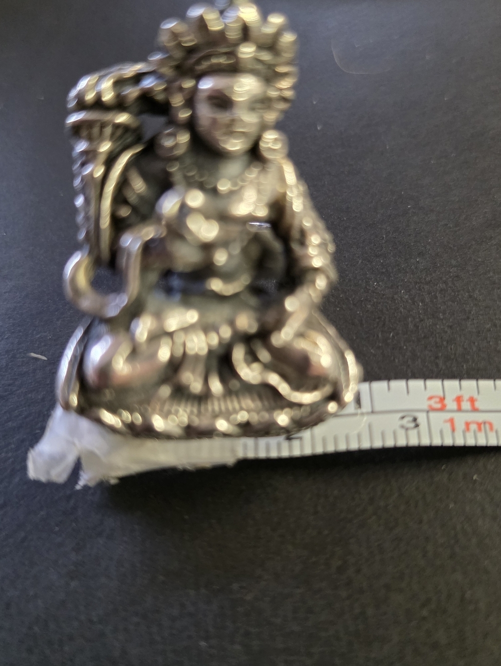 Vintage Sterling Silver Meditative Buddha Sitting On A Lotus Flower Ring - Picture 9 of 10